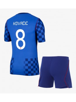Kroatien Mateo Kovacic #8 Replika Borta Kläder Barn VM 2026 Kortärmad (+ byxor)